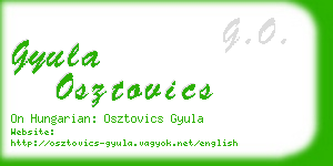 gyula osztovics business card